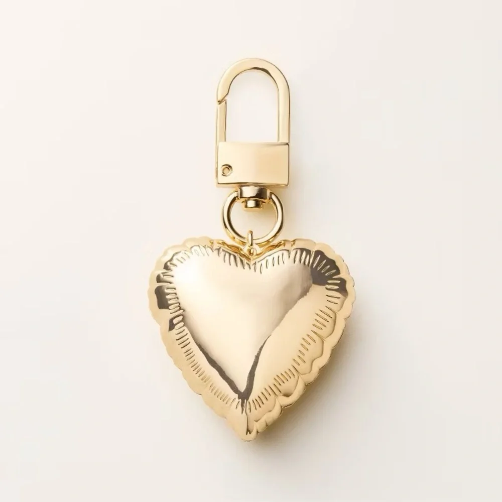 Mylar Balloon Heart Bag Charm Keychain - kate spade new york x Target Gold nwt